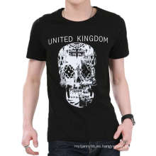 Blanco y negro Skull Design Printing Wholesale Fashion algodón Hombres Camiseta